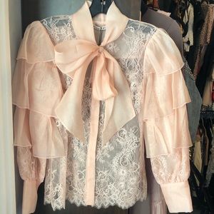 Alice and Olivia lace pussybow blouse